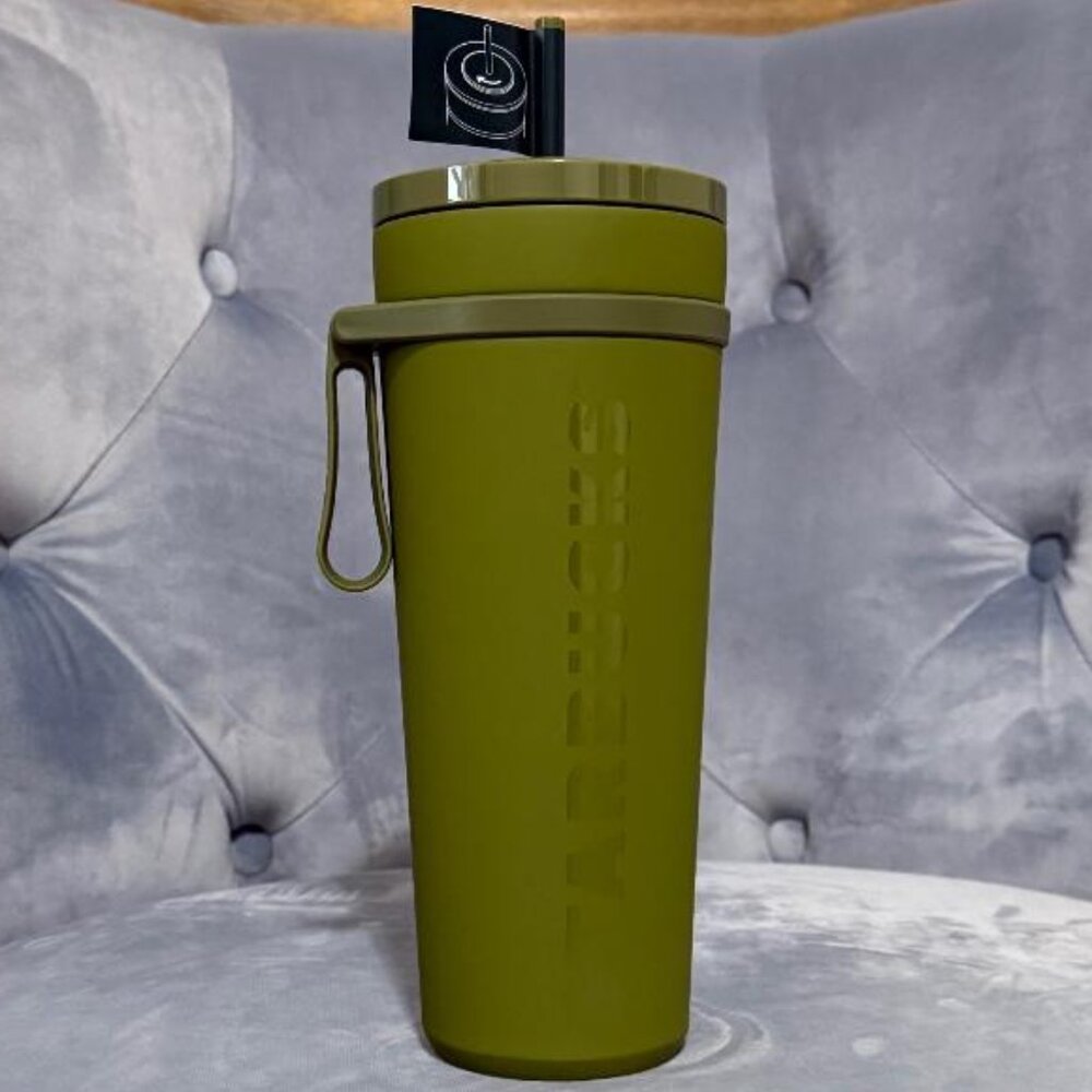 Starbucks Stainless Steel Olive Green Tumbler, Cold Cup (24oz)
